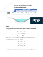 Diseño Hidraulico de Un Vertedero Lateral