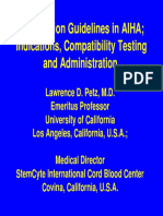 Guidelines for Transfusion in AIHA: Indications, Testing and Administration