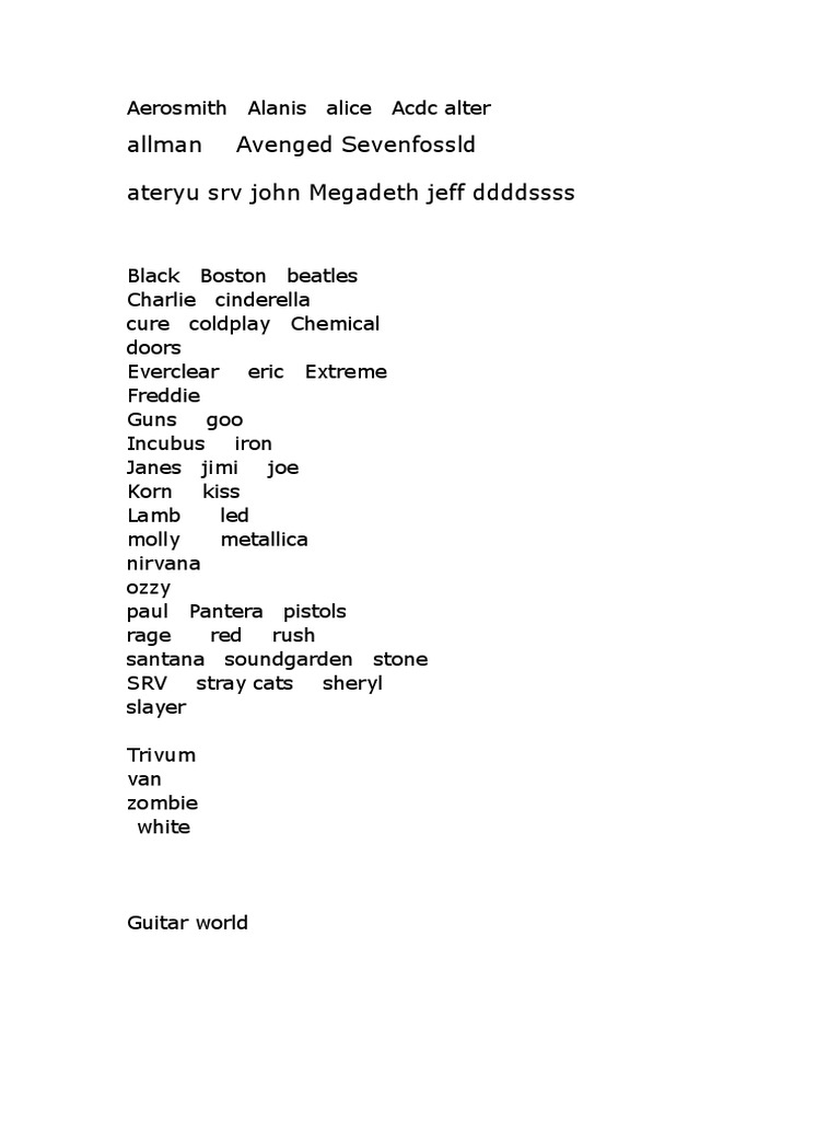 Rock Band References in Guitar World | PDF