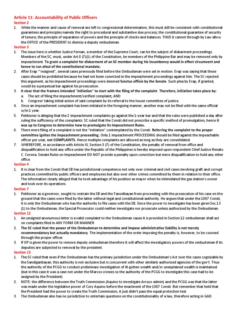 Article 11: Accountability of Public Officers: Section 2 | PDF ...