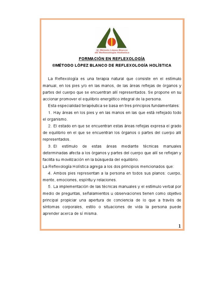 Formación 2018 Agosto Reflexología Holismo Reflexología - 