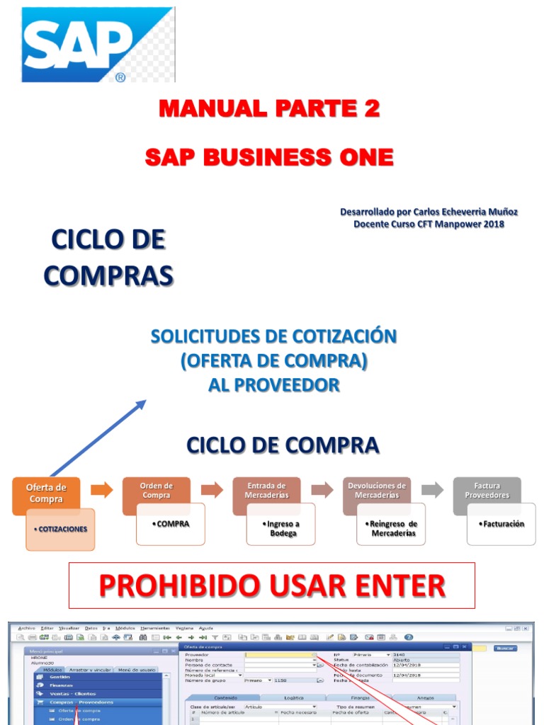 Ciclo de Compras en SAP Business One | PDF | Sap Se | Impuestos