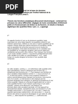 Théorie De Fonctions Analytiques - 
