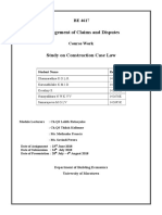 Management of Claims and Disputes: Student Name Reg. No