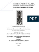 Metodología para Gestión de Proyectos de Sistemas de Información