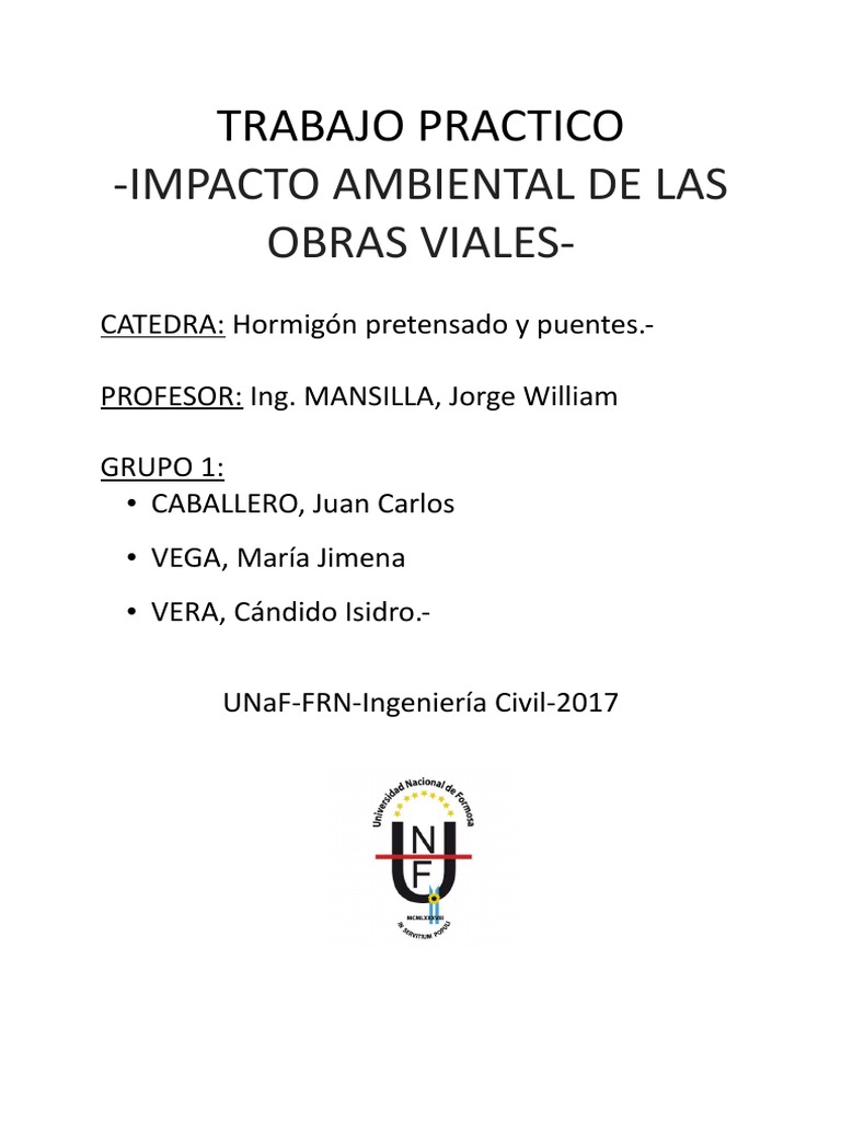Impacto Ambiental en Obras Viales | PDF | Evaluación de impacto ...