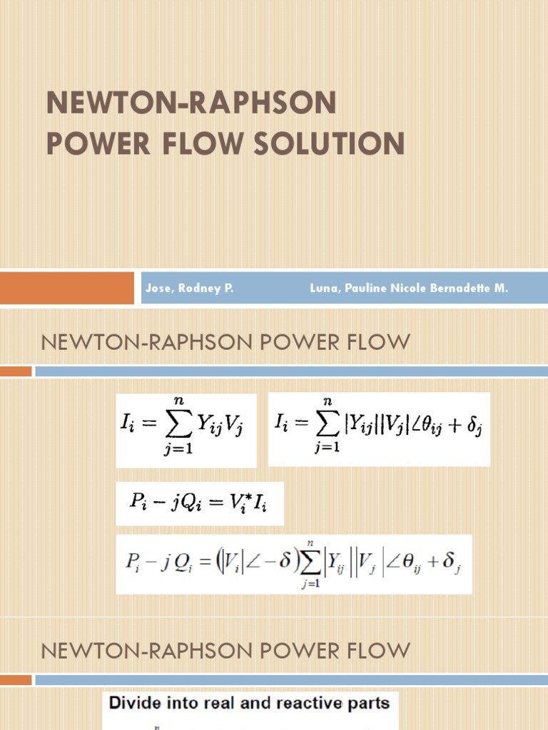 Newton-Raphson Power Flow Method | PDF