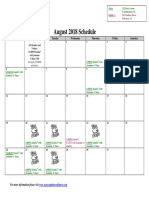 SCDNF August 2018 Schedule