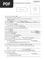 Visa Application Form To Enter Japan: Single