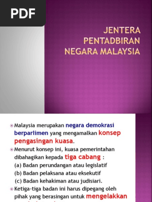 Jentera Pentadbiran Negara Malaysia Pdf