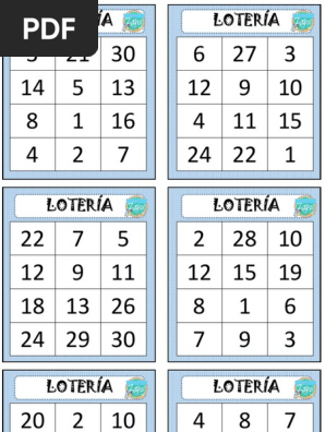 Loteria Numeros Del 1 Al 30