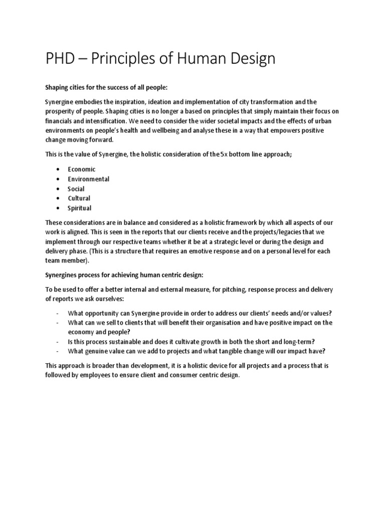 Human-Centric City Design Principles | PDF | Design | Emergence