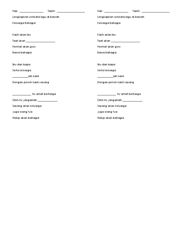 Lirik Lagu Keluarga Bahagia Pdf