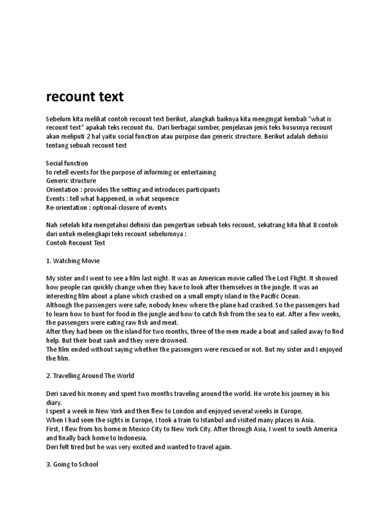 Contoh Text Recount Doc Indonesian Language
