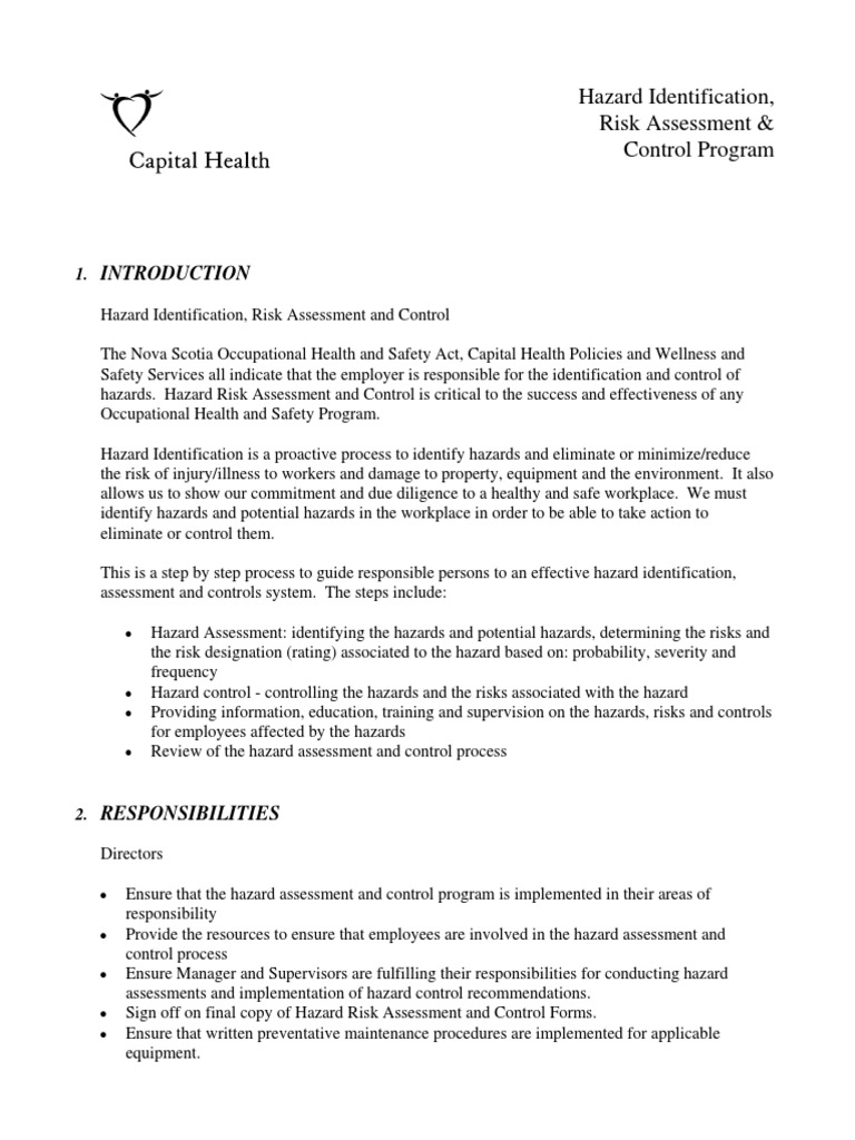 Hazard Identification and Risk Control Guide | PDF | Personal ...