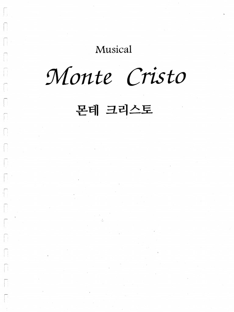 The Count Of Monte Cristo Vocal Score Violence