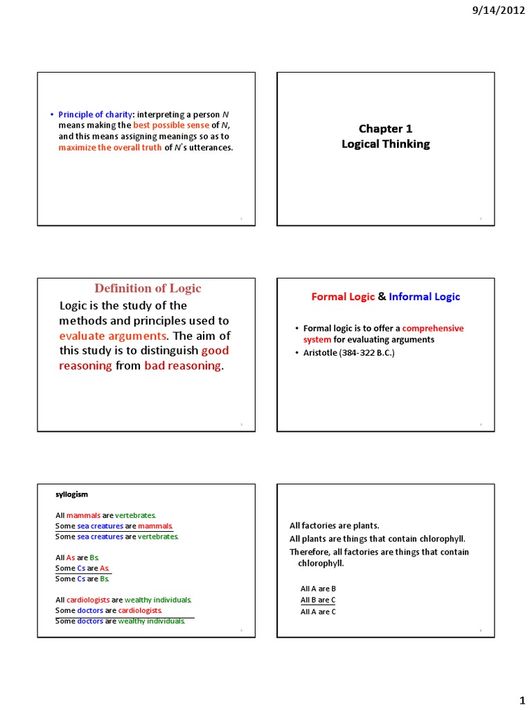 Chap 1 | PDF | Logic | Argument