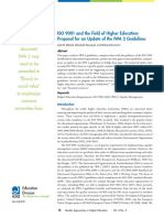 Iso 9001 and The Field of Higher Education Proposal For An Update of The Iwa 2 Guidelines PDF