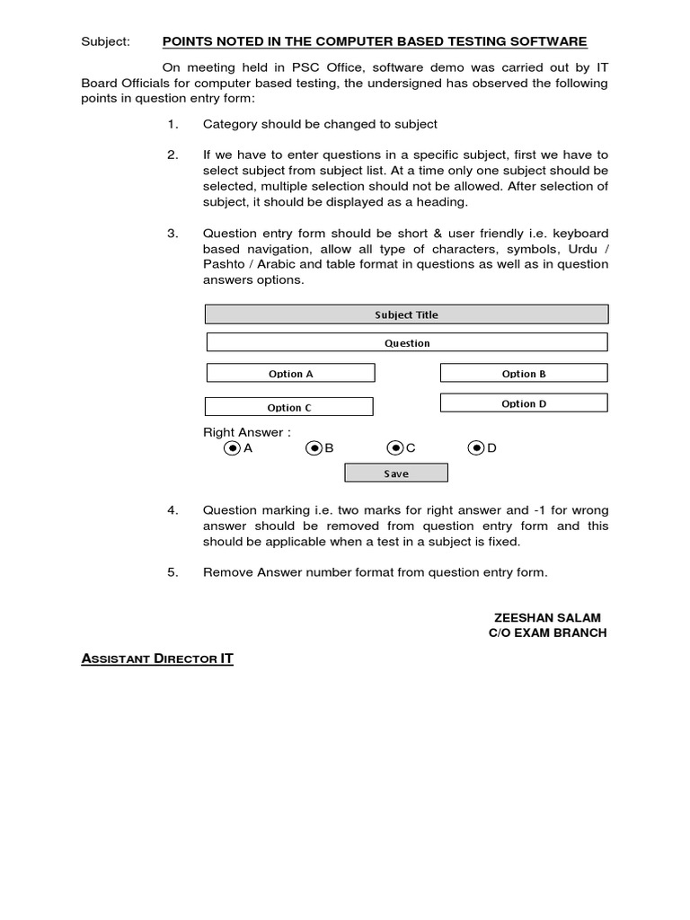 Computer-Based Testing Software Feedback | PDF