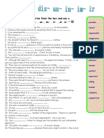 Prefixes Worksheet