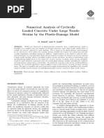 Numerical Analysis of Cyclically Loaded Concrete Under Large Tensile Strains by The Plastic-Damage Model