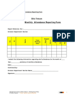 Monthly Attendance Reporting Form