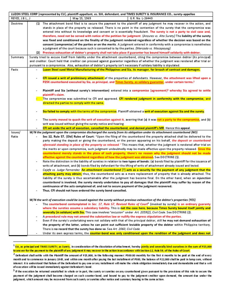 The Deposit or Counterbond Aforesaid Standing in Place of The Property ...
