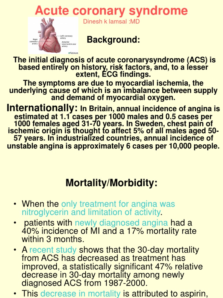 Overview of Acute Coronary Syndrome | PDF | Myocardial Infarction ...