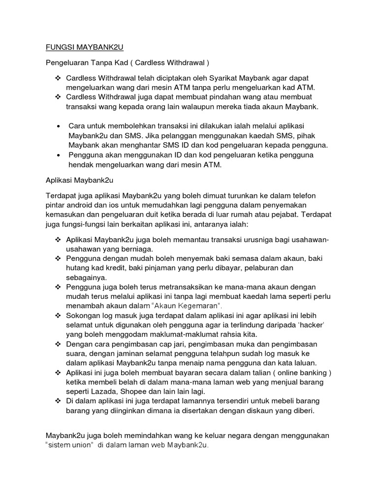 Fungsi Maybank2u Pdf