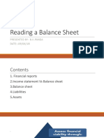 Reading Balance Sheet