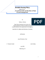 Affordable Housing Policy Integration of Land Use Tools and The Role of State Growth Management