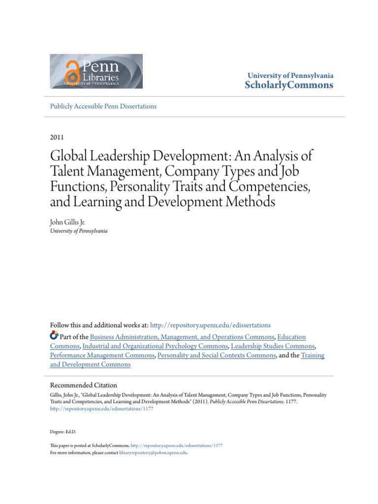 global leadership thesis