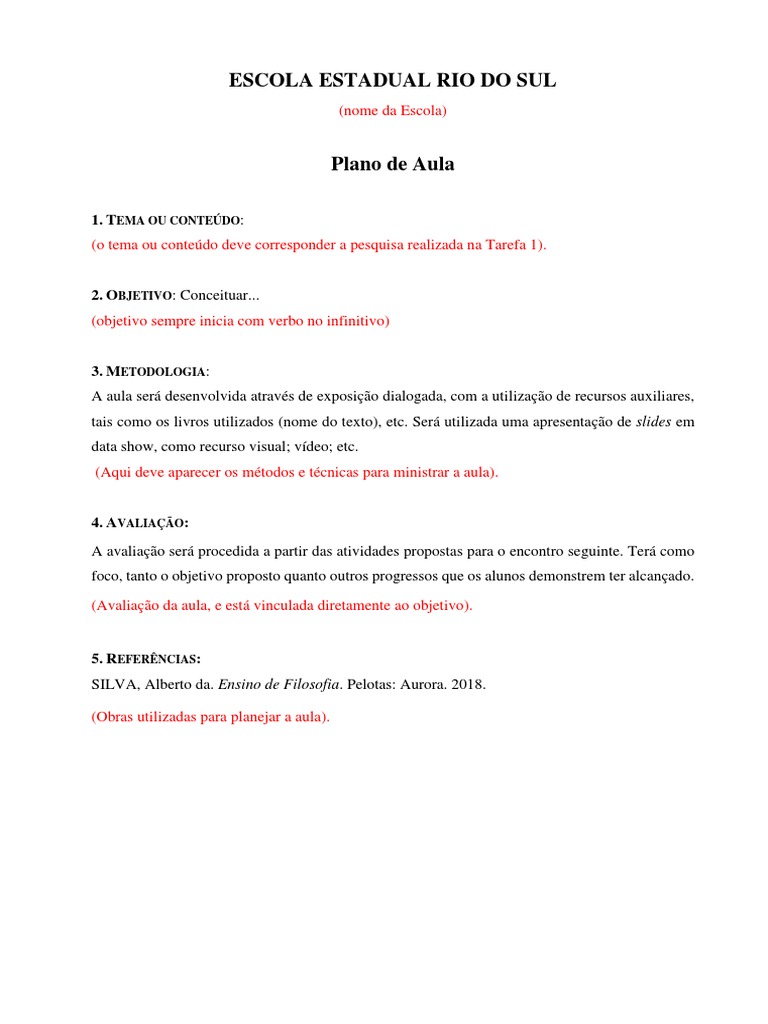Plano de Aula de Filosofia para Ensino Médio | PDF