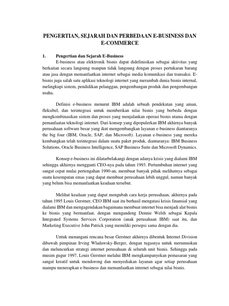 Sejarah E-Bisnis Dan E-Commerce | PDF