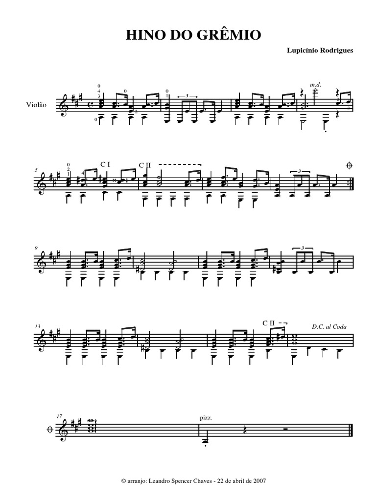 Hino Do Grêmio PDF | PDF