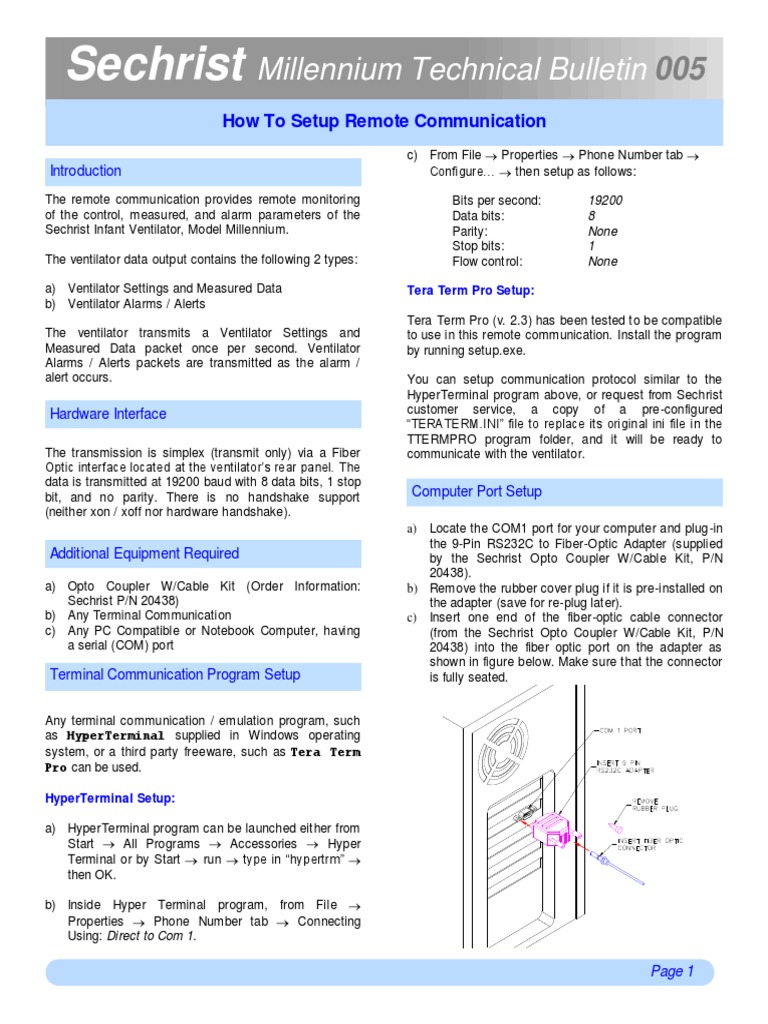 Sechrist Ventilator Remote Setup Guide | PDF | Network Packet | Optical ...