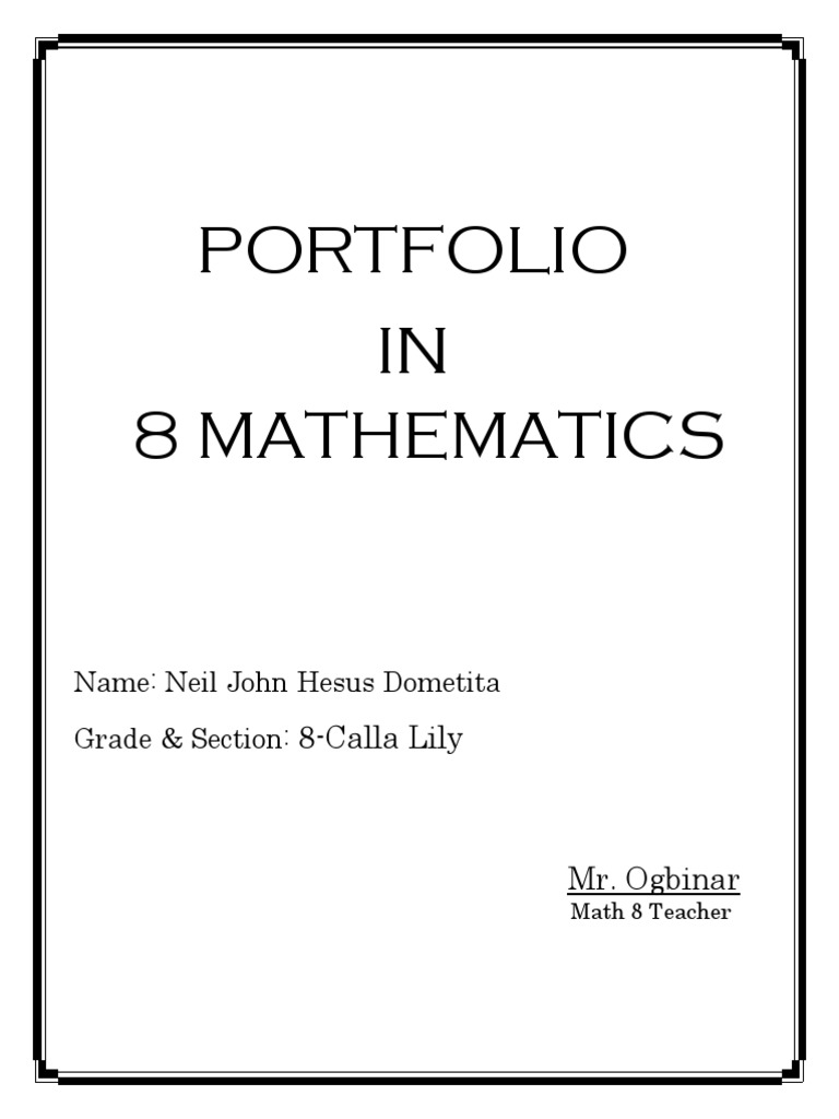 Portfolio in Math | PDF