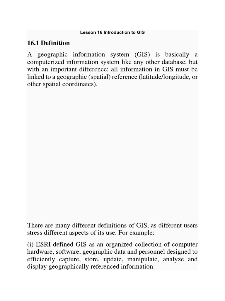 Lesson 16 Introduction To GIS | PDF | Arc Gis | Geographic Information ...