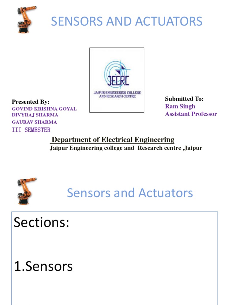 Overview of Sensors and Actuators | PDF | Actuator | Sensor