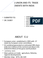 Europian Union and Its Trade Agreements With India: - Submited To: - Dr. Dubey