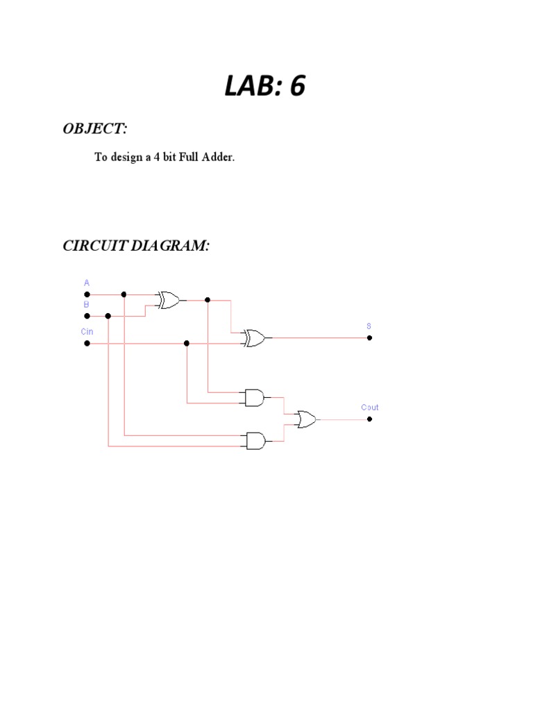 4-Bit Full Adder Design Guide | PDF