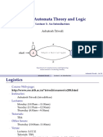 CS 208: Automata Theory and Logic: Lecture 1: An Introduction