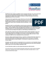 Montefiore Aetna Statement