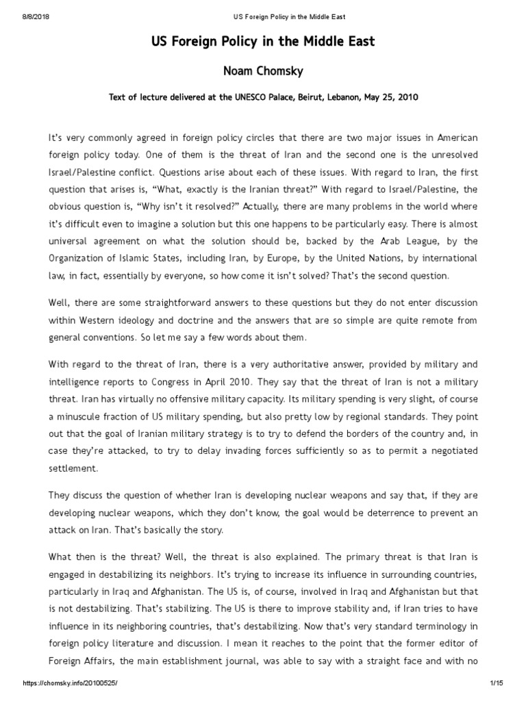 US Foreign Policy in the Middle East Analysis | PDF | 2000 Camp David ...