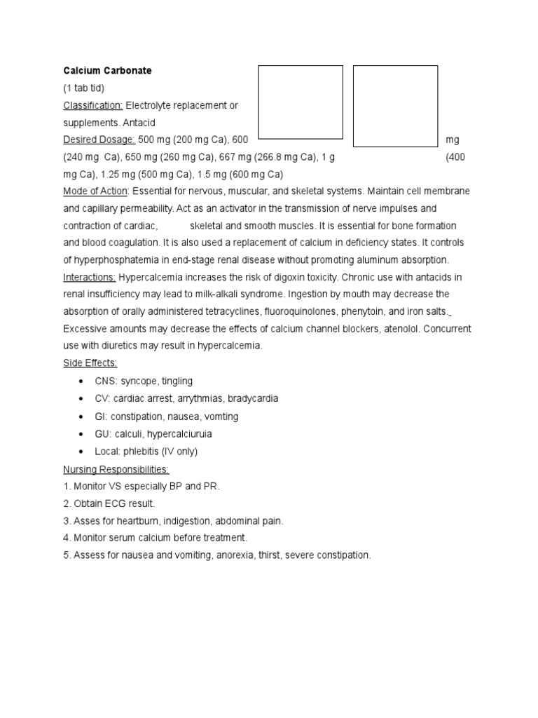 Drug Study Calcium Carbonate