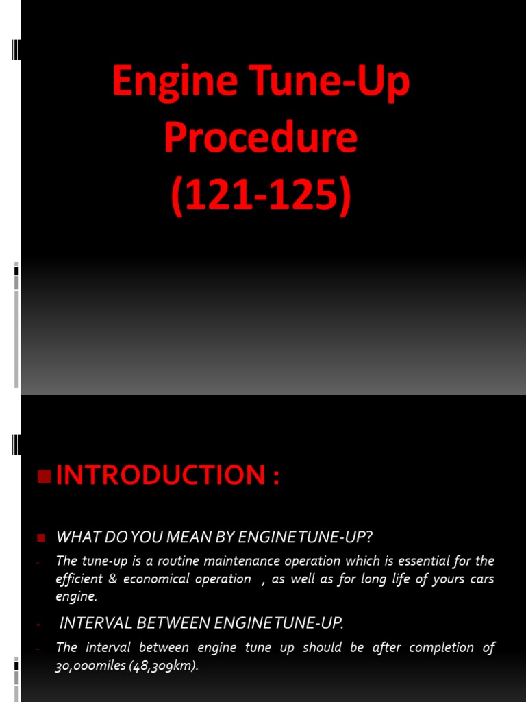 Engine Tune Up Procedure PDF Distributor Electrical Connector