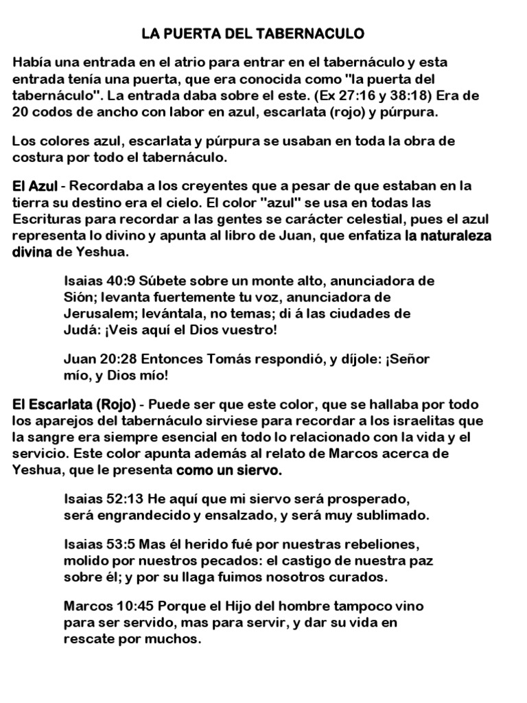 La Puerta Del Tabernaculo PDF Comportamiento religioso y