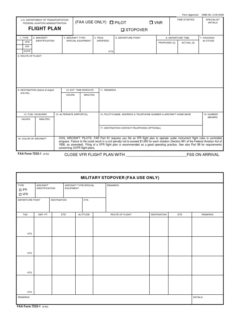 Vfr flight plan form pdf