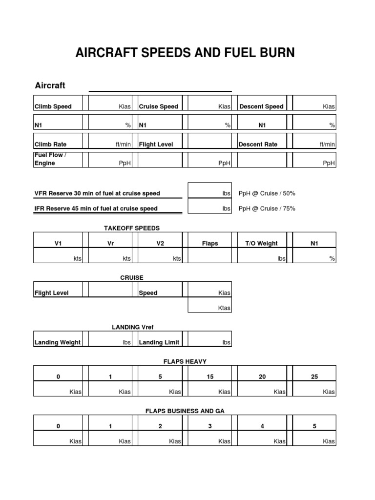 Flight Speeds and Fuel Burn PDF