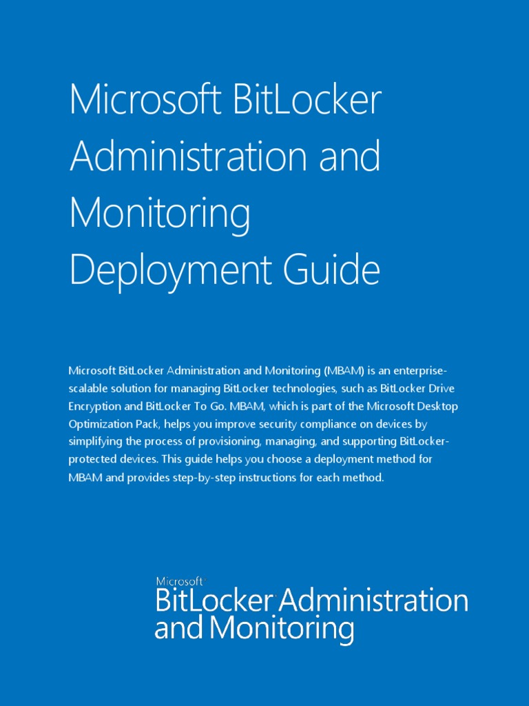 MBAM Deployment Guide for BitLocker | PDF | Group Policy | Server ...